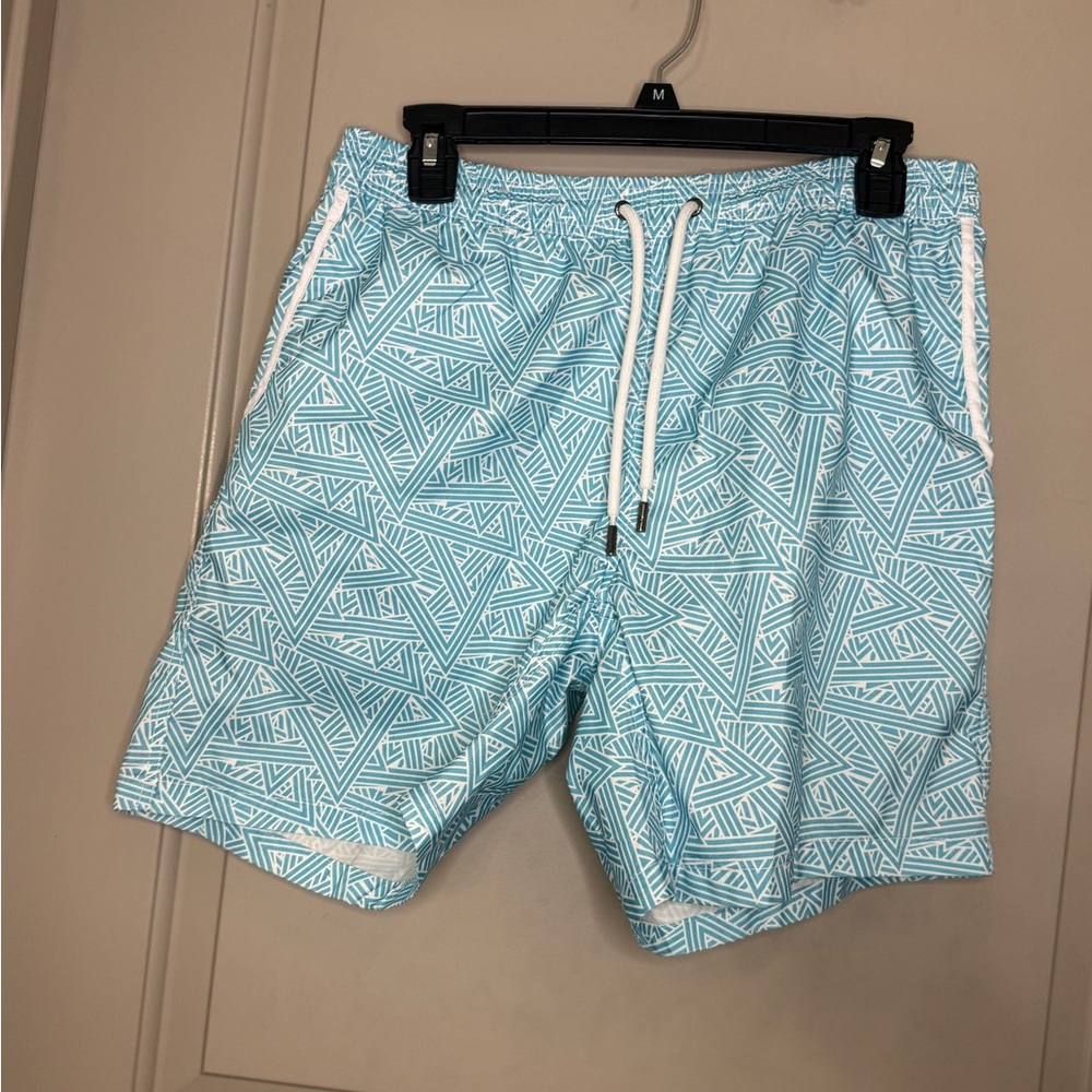 Mr.Swim Aqua Patterned Swim Trunks